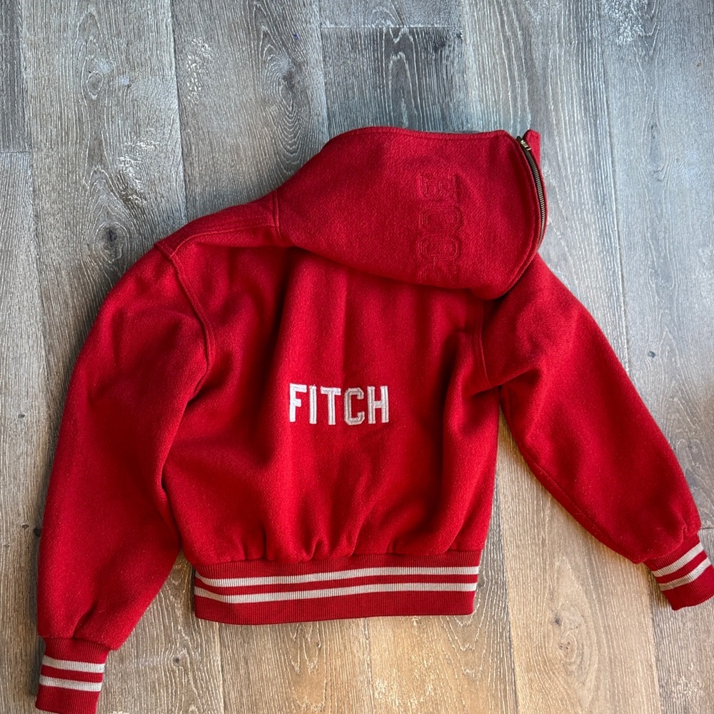 Red Varsity Jacket with Embroidered Patch AS - Picture 4 of 4